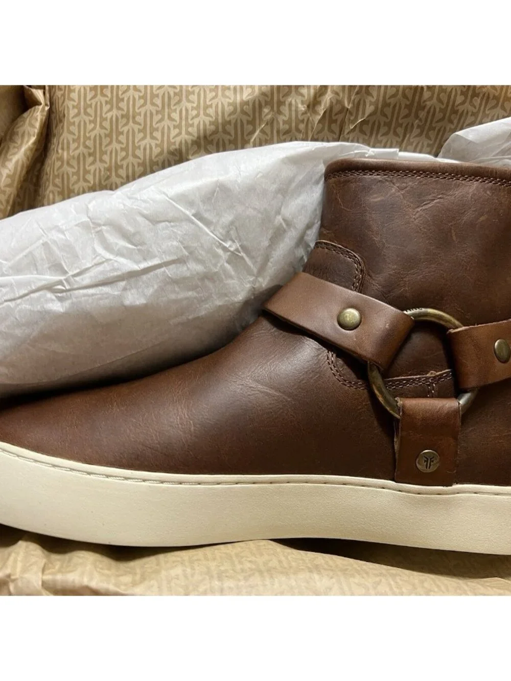 Frye Lena Harness Bootie Size 9 Womens Leather Boots Cognac NEW $298